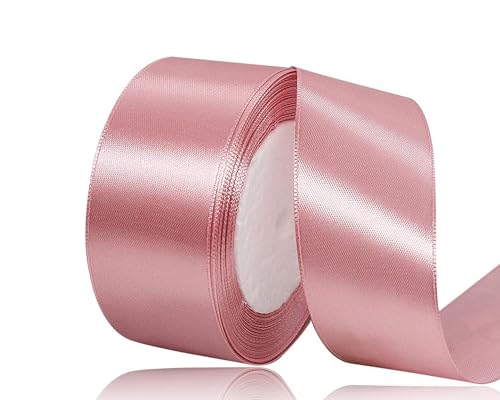 Roségold Satinband 40mm, 22Meters Schleifenband Roségold Geschenkband Dekoband Stoffband für Geschenk, Basteln, Nähprojekte, Haarschleifen, Brautstrauß, Hochzeits Dekoration von XMASOLDECOR