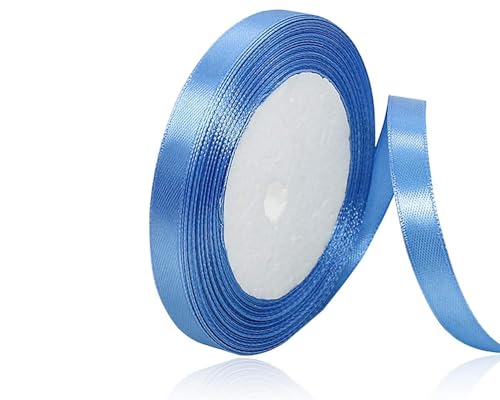 Seeblau Satinband 10mm, 22Meters Schleifenband Seeblau Geschenkband Dekoband Stoffband für Geschenk, Basteln, Nähprojekte, Haarschleifen, Brautstrauß, Hochzeits Dekoration von XMASOLDECOR