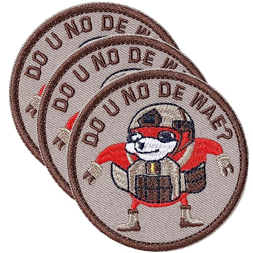 3 Pack Do You Know De Wae Patches, Runde Lustige Ugandanische Knöchel-Patch, Hook and Loop Morale Patch für taktische Rucksäcke, Westen, Jacken, Jeans, Hüte von XMJY