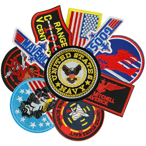 XMJY 10 Stück Piloten-Patches, Klettverschluss-Patches, bestickte Militärflug-Patches für taktische Rucksäcke, Jacken, Hüte von XMJY