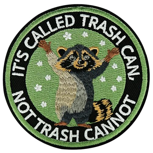 XMJY Aufnäher mit Aufschrift "It's Called Trash Can, Not Trash Cannot", 7,6 cm, bestickte Klettverschluss-Aufnäher, lustige Tier-Applikationen für Rucksäcke, Trucker-Hüte, Lunch-Taschen, Westen, von XMJY