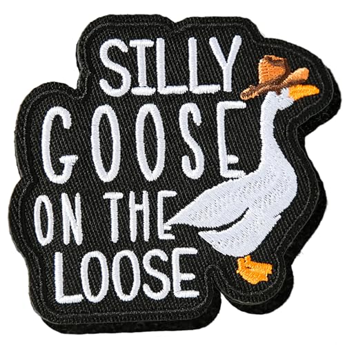 XMJY Funny Goose On The Loose Patch, 1 PC Embroidered Hook and Loop Patches, Morale Meme Patches for Tactical Backpacks, Dog Harnesses, Army Wests, Gym Bags, Hats, Helms von XMJY