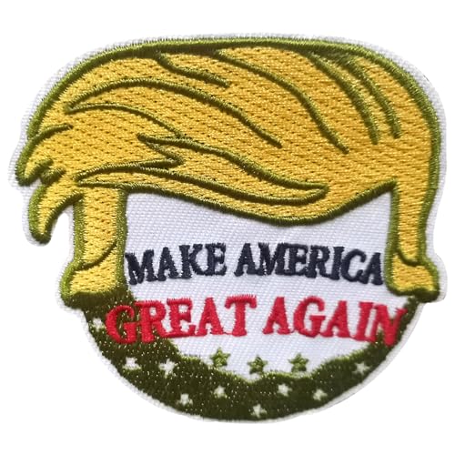 XMJY Funny Make America Great Again Patches, Embroidered Tactical Hook and Loop Patches, Patriotic Moral Patches for Backpacks, Dog Harnesses, Army Wests, Gym Bags, Hats, Helmet von XMJY