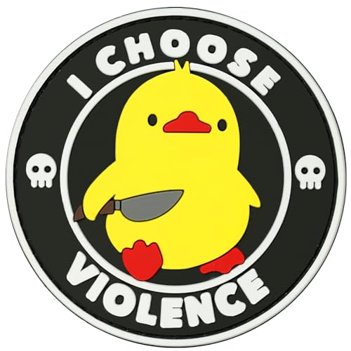 XMJY "I Choose Violence" PVC-Aufnäher, 1 Stück Meme-Aufnäher mit Klettverschluss-Rückseite, humorvoller, lustiger Moral-Patch für taktische Rucksäcke, Hüte, Lunch-Taschen, Westen, Jacken von XMJY