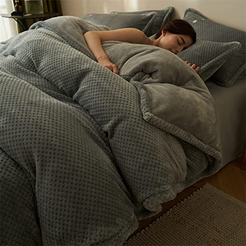 XMWOEIX Bettbezug-Set für Einzelbett, Mikrofaser-Bettwäsche-Set, Winter-Flanell-Bettbezug, Woll-Bettbezug, Dicke warme Bettwäsche von XMWOEIX