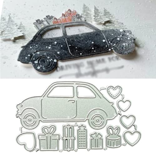 Auto Metall Stanzformen, Auto Geschenk Herz Schablonen DIY Handwerk Karten Stanzformen Schneiden für DIY Prägung Kartenherstellung Foto Dekorative Papier Stanzformen Scrapbooking von XMYXCRAFT