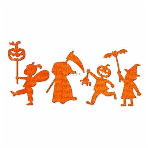 XMZZMX Halloween Kürbis Mann Metall Stanzformen für Kartenherstellung, Papierprägung Stanzformen Kit Aufbewahrungstaschen Zubehör, Scrapbooking Schablonen von XMZZMX