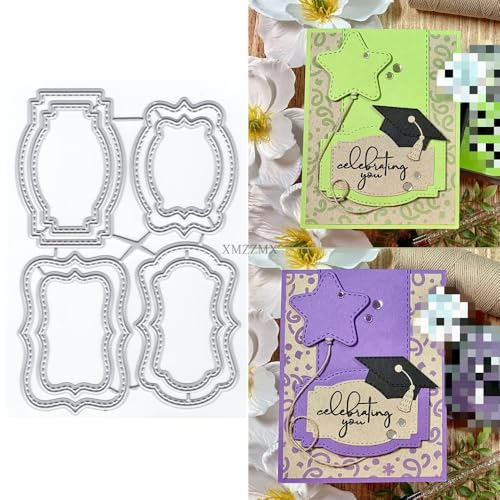 XMZZMX Shadow Lace Etiketten-Metall-Stanzformen für Kartenherstellung, Papierpräge-Stanzschablonen-Set, Vorlagen, Fotorahmen, Album, DIY, Scrapbooking, Schablonen-Sets von XMZZMX