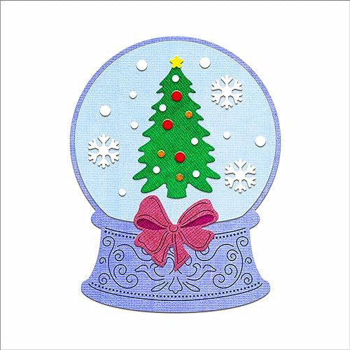 XMZZMX Weihnachts-Kristallkugel-Metall-Stanzformen für Kartenherstellung, Papierprägung, Stanzformen, Set, Aufbewahrungstaschen, Zubehör, Scrapbooking-Schablonen von XMZZMX