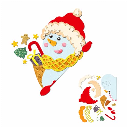 XMZZMX Weihnachts-Schneemann-Metall-Stanzformen für Kartenherstellung, Papierprägung, Stanz-Set, Aufbewahrungstaschen, Zubehör, Scrapbooking-Schablonen von XMZZMX