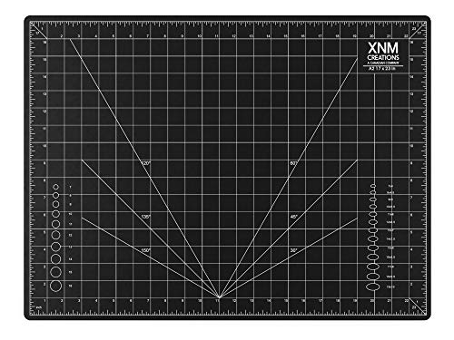 XNM Creations Hochwertige, selbstheilende Schneidematte, 45,7 x 61 cm, A2, 3-lagige hochwertige PVC-Konstruktion, doppelseitig, imperiale und metrische Rasterlinien, perfekt zum Schneiden, Nähen und von XNM Creations