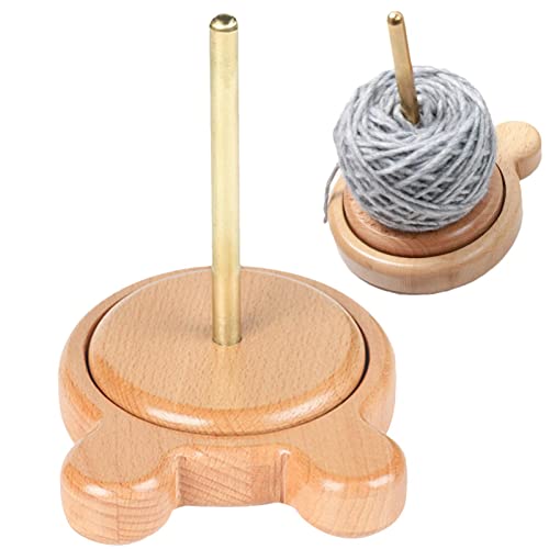 Holzspinn Garn Und Fadenhalter, Wollabwickler Holz Kugelgelagert Als Wollhalter, Garnhalter Natural Garnspender Aus Holz, Wollabwickler Für Knotenfreies, Gleichmäßiges Stricken Und Häkeln (Bär) von XNSHUN