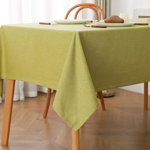 Tischdecke Abwaschbar Tischwäsche, Wasserabweisend Tischtuch Aus Polyester Mit Lotuseffekt Für Esszimmer, Garten, Party, Hochzeiten Oder Haushalt (130 x 180 cm,Grün) von XNSHUN