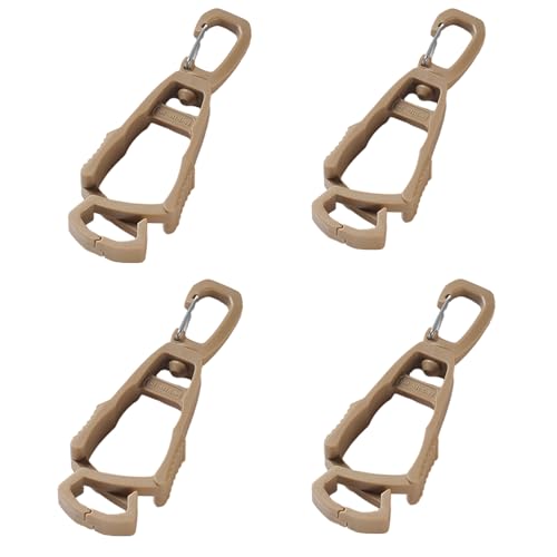 XNSHUN 4Pcs Handschuhhalter, Handschuh Halterung Mit Karabinerhaken, Arbeitshandschuh Grabber Clip, Multifunktionaler Anti-Verlust-Handschuhclip, Praktischer Handschuh Klemme (Khaki) von XNSHUN