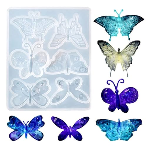 XNSHUN Resin Schmetterling Anhänger Silikonform, Epoxidharz Schmuck Resin Formen Butterfly Silicone Mold, Anhänger Gießform Harz Form Für Anhänger,Wall Hanging, DIY Kunsthandwerk von XNSHUN