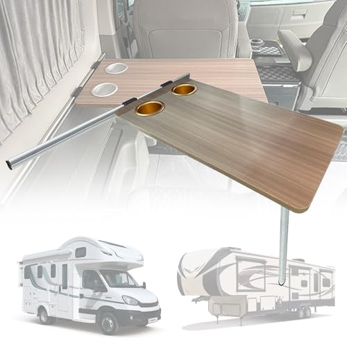 XNXYSMKJ 31 x 15 Zoll klappbarer Holztisch mit 28,1 Zoll Aluminium-Tischbein, wandmontierter Klapptisch, Wohnwagen-MPV-Esstisch, für Wohnwagen, Boote, Yachten von XNXYSMKJ