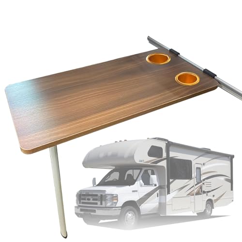 XNXYSMKJ RV -Klapptisch, schwimmender Schreibtisch für die Wand, Wandmontage Esstisch mit Zwei Techsschlitzen, Aluminiumlegierung Holzentisch, für die Karawane -Boot Yacht von XNXYSMKJ