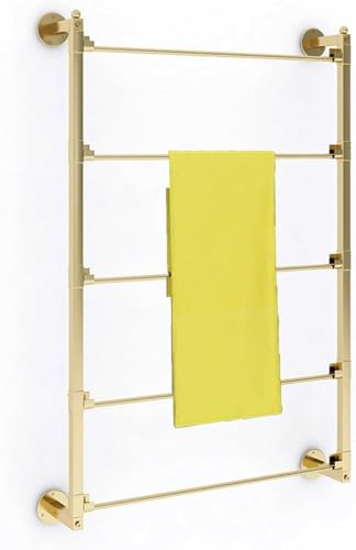 XNZJHPP Wandmontierter Schal-Ausstellungsständer, 5-stufiger Metall-Organizer für Geschenkpapier/-Band, platzsparend (Gold 60 * 75cm) von XNZJHPP