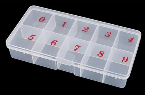 XOOBIU Aufbewahrungsbox mit 10 Fächern, transparent, Kunststoff, für Nageldesign, Blumenmuster, Klappverschluss, Schmuckkästchen, Organizer für Schmuckherstellung und Handwerk, Perlen, Ringe, Ohrringe von XOOBIU