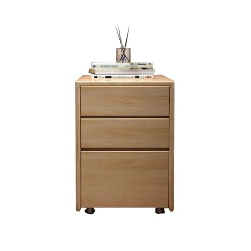 Aktenschrank Büro-Aktenschrank, Holzaufbewahrung, kleiner Schrank, mobiler Schubladenschrank mit Rollen, unter dem Schreibtisch, Aufbewahrungsschrank, kurzer Schrank Mobile Dokumentenschrank(Natural) von XOVP-023