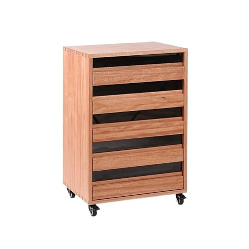 Aktenschrank Vintage-Holzschrank mit fünf Schubladen, Einsteck- und Zapfenschrank, mehrstöckiger Aufbewahrungsschrank, Büro-Aktenschrank, Seitenschrank im Industriestil Mobile Dokumentenschrank(Red) von XOVP-023