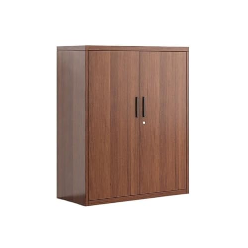 XOVP-023 Aktenschrank 0,8 mm Stahl-Aktenschrank, Büro-Daten-Aktenschrank mit Schloss, Schrankaufbewahrung, kurzer Schrank, Bücherregal mit Holzmaserung imitiert Mobile Dokumentenschrank(Groß) von XOVP-023