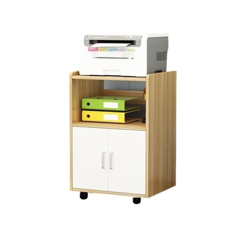 XOVP-023 Aktenschrank Abnehmbares Büroregal, Druckerregal, Aktenschrank, mehrstöckiges Lagerregal mit Tür, Schreibtisch-Seitenschrank Mobile Dokumentenschrank(Multi-Colored) von XOVP-023