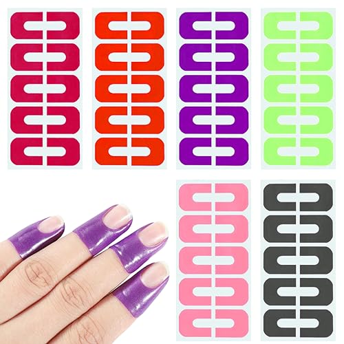 XPEX 60 Stück Nagellack Schablone,Nagel Schablone,Nail Polish Stencil,Wiederverwendbar Nägel Edge Hautbarriere Kit, Nail Art Lackschutz Spitzenschutz, Nagelkunst Grundlegendes Werkzeugzubehör von XPEX