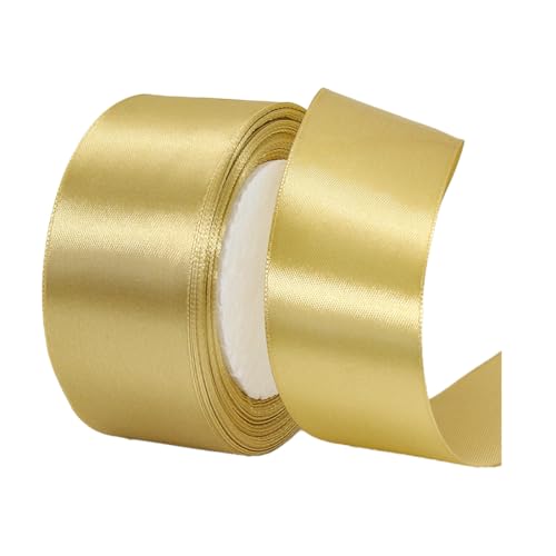 XPEX Goldenes Satinband, dekoratives Geschenkband, 22 m Bastelband, Satin-Dekoband für Geschenkverpackungen Dekoration von XPEX