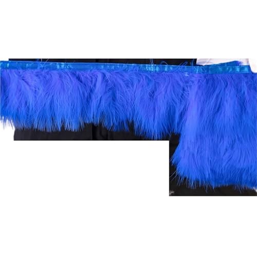 XPJYUA Federbesatz 1 Meter Flauschige Federn, Fransenband, 10–15 cm, Feder auf Band, Fransen, Nähen, Party, Kleidung, Kleid, Dekoration(Blue3) von XPJYUA