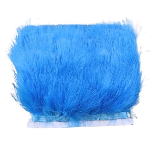 XPJYUA Federbesatz 1 Meter Flauschige Federn, Fransenband, 10–15 cm, Feder auf Band, Fransen, Nähen, Party, Kleidung, Kleid, Dekoration(Lake Blue) von XPJYUA