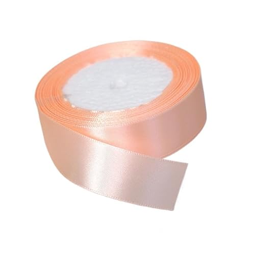 XPJYUA Geschenkband Satinband Schärpe Geschenkpapier Bogen handgefertigt DIY Handwerk Weihnachten Hochzeit Party Dekoration 25yards/Rolle(Peach,Width 25mm) von XPJYUA