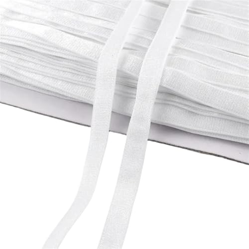 XPJYUA Gummiband 10/20M 6-40mm Spandex Unterwäsche Nylon Elastische Band Strap BH-Träger Gurtband Band DIY Bekleidungs ​​gürtel Gummibänder(White,20METERS_25MM) von XPJYUA