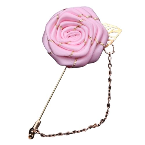 XPJYUA Hochzeit Corsage 10 STÜCKE Groomsmen Boutonniere Hochzeit Corsage Bräutigam Brosche Pins Seide Rose Blume Bräutigam Revers Pin Männer Anzug Hochzeit Zubehör(Pink) von XPJYUA