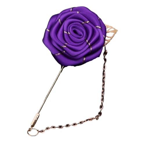 XPJYUA Hochzeit Corsage 10 STÜCKE Groomsmen Boutonniere Hochzeit Corsage Bräutigam Brosche Pins Seide Rose Blume Bräutigam Revers Pin Männer Anzug Hochzeit Zubehör(Purple) von XPJYUA