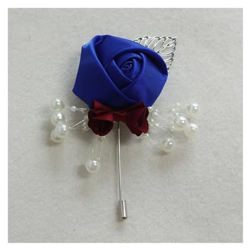 XPJYUA Hochzeit Corsage Ansteckblume for Hochzeit, Seidenrose, Ansteckblume for den Bräutigam, Knopflochnadel, Boutonniere, Männer, Hochzeitsplaner, Ansteckblume(Blue) von XPJYUA