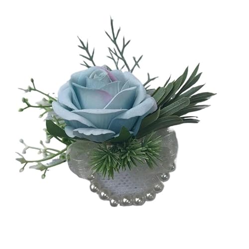 XPJYUA Hochzeit Corsage Ansteckblume for die Hochzeit, Rosenperle, Ansteckblume for das Handgelenk, Hochzeitsarmband for die Brautjungfer, Ansteckblume for das Handgelenk, Brautjungfernschwestern(08) von XPJYUA