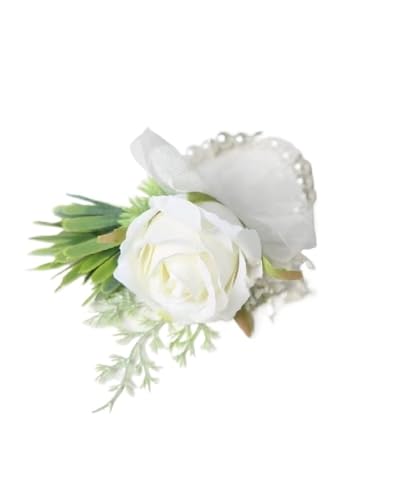 XPJYUA Hochzeit Corsage Boutonniere und Taillencorsage-Set for Hochzeitsmann, Bräutigam, Trauzeuge, Seidenblumen-Dekoration, Hochzeits-Accessoires(D) von XPJYUA