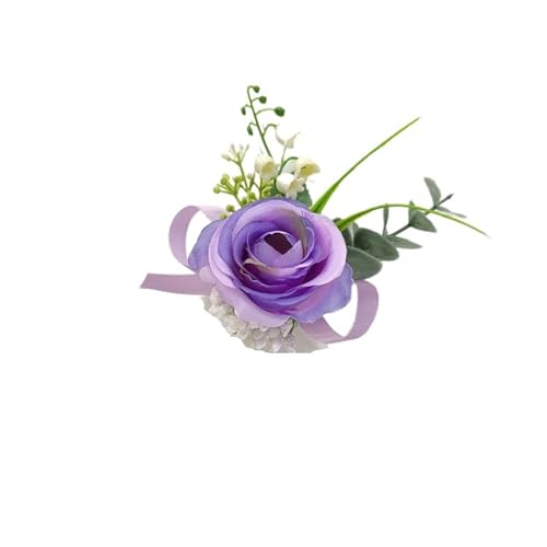 XPJYUA Hochzeit Corsage Bräutigam Boutonniere Hochzeit Handgelenk Corsage Armbänder for Brautjungfern Rosa Rosen Künstliche Blumen Männer Knopfloch Party Zubehör(Wrist Corsage 4) von XPJYUA