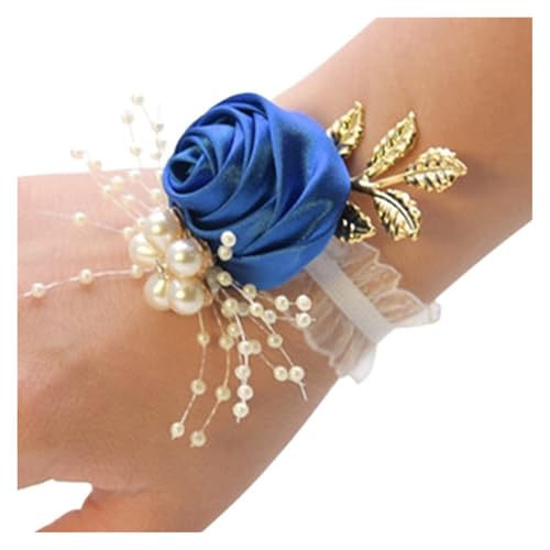 XPJYUA Hochzeit Corsage Brautjungfer Handgelenk Blumen Hochzeit Prom Party Boutonniere Satin Rose Armband Stoff Hand Blumen Hochzeit Versorgung Zubehör(12) von XPJYUA