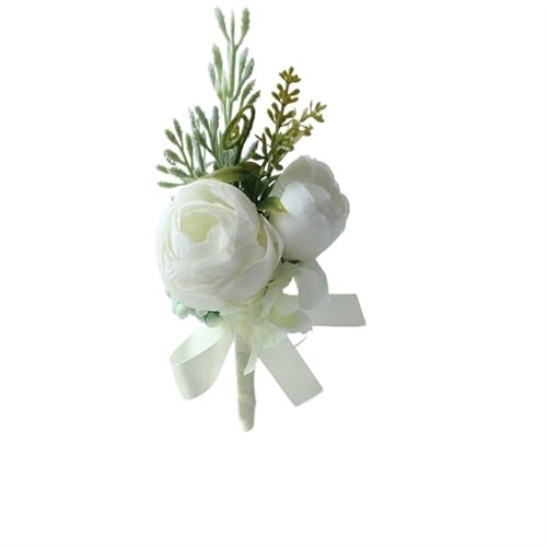 XPJYUA Hochzeit Corsage Corsage for Männer, Hochzeit, rustikal, Boutonniere, weiß, Braut-Armkorsage, Brautjungfer, Bräutigam, Party, Treffen, persönliche Dekorationen(Boutonniere B) von XPJYUA