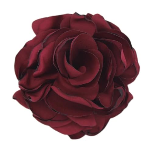 XPJYUA Hochzeit Corsage Frauen Blume Brosche Stoff Revers Pin Elegante Tuch Corsage Handgemachte Boutonnieres Kunst Hochzeit Partei Schmuck Geschenk(Red1) von XPJYUA