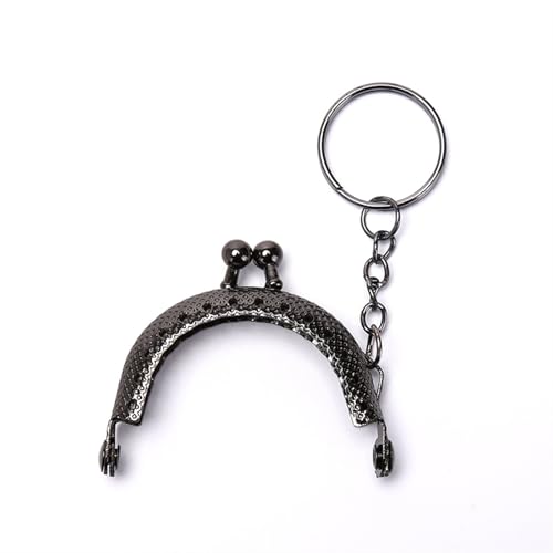 XPJYUA Metall Taschenrahmen 5 Stück 5 cm Münzgeldbörse Metallrahmen Tasche Wechselgeldbörse Rahmen mit Schlüsselanhänger Bogenrahmen Kuss Verschluss Schloss DIY Handwerk Brieftasche Zubehör(1) von XPJYUA