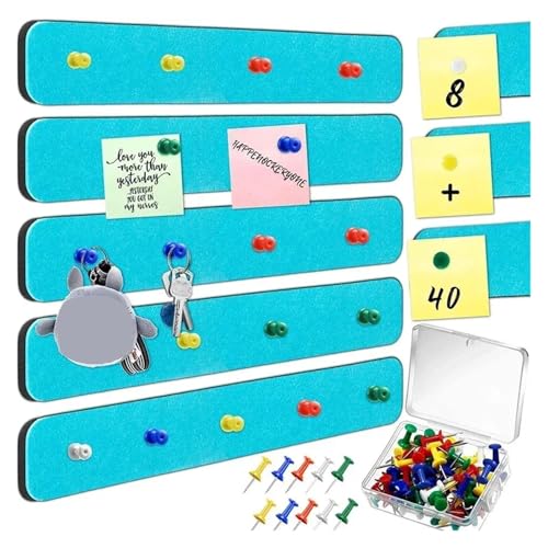 XPJYUA Pinnwand 5 stücke Nachricht Bereich Bord Filz Brief Bulletin Board Notizblock, Message Board, memo Pad, Hinweis Streifen(Blue) von XPJYUA