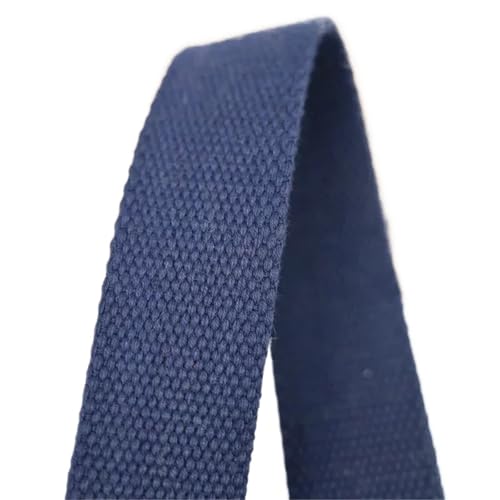 XPJYUA Schrägband Baumwolle 1/2/3 Meter 38 mm 3,5 mm Dicke Baumwoll-Gurtbandbänder for Riemen, Handtaschenband, Rucksack, Gürtelband, Gepäck, DIY-Tasche, Nähzubehör(Blue-38mm,3Meters) von XPJYUA