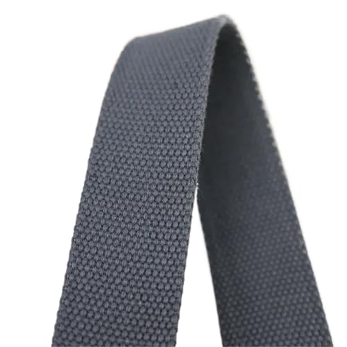 XPJYUA Schrägband Baumwolle 1/2/3 Meter 38 mm 3,5 mm Dicke Baumwoll-Gurtbandbänder for Riemen, Handtaschenband, Rucksack, Gürtelband, Gepäck, DIY-Tasche, Nähzubehör(DeepGray-38mm,3Meters) von XPJYUA