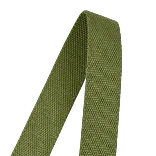 XPJYUA Schrägband Baumwolle 1/2/3 Meter 38 mm 3,5 mm Dicke Baumwoll-Gurtbandbänder for Riemen, Handtaschenband, Rucksack, Gürtelband, Gepäck, DIY-Tasche, Nähzubehör(Green-38mm,2Meters) von XPJYUA