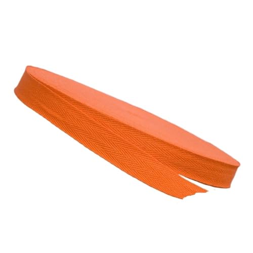 XPJYUA Schrägband Baumwolle 10 Meter 10 mm/15 mm/20 mm Baumwollband, Haarschleife, Party-Dekoration, DIY, Nähen, Basteln(Orange,15mm 10meters) von XPJYUA