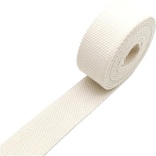 XPJYUA Schrägband Baumwolle 2 Yards 32 mm Canvas-Band, Gürteltaschenverdickung (2 mm), Baumwollgurtband, Nylon-Rucksack-Umreifung, Nähzubehör(Beige) von XPJYUA