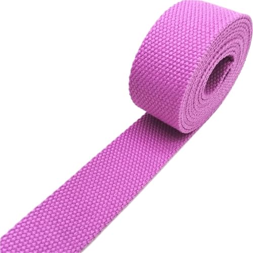 XPJYUA Schrägband Baumwolle 2 Yards 32 mm Canvas-Band, Gürteltaschenverdickung (2 mm), Baumwollgurtband, Nylon-Rucksack-Umreifung, Nähzubehör(Purple) von XPJYUA